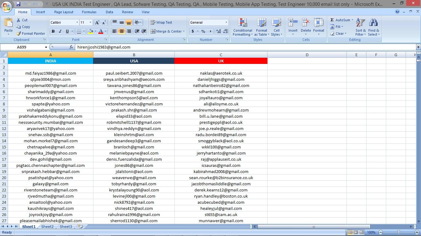 1000 niche based email list for your business