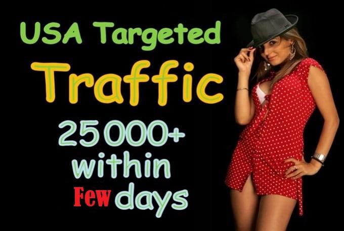I will send 25000 targeted traffic from United State