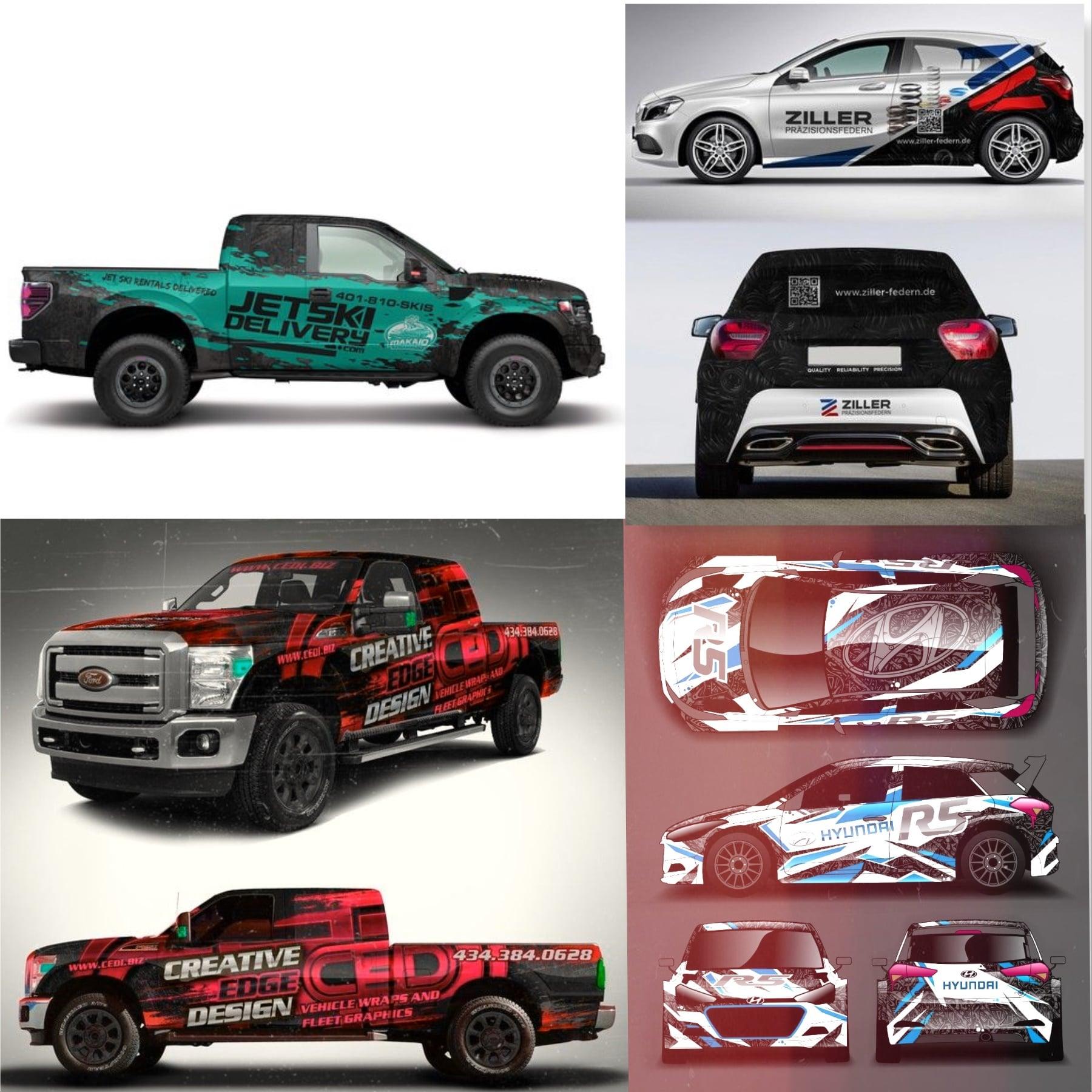 I will create you stunning Car wrap,Vehicle wrap,livery, decal design for business