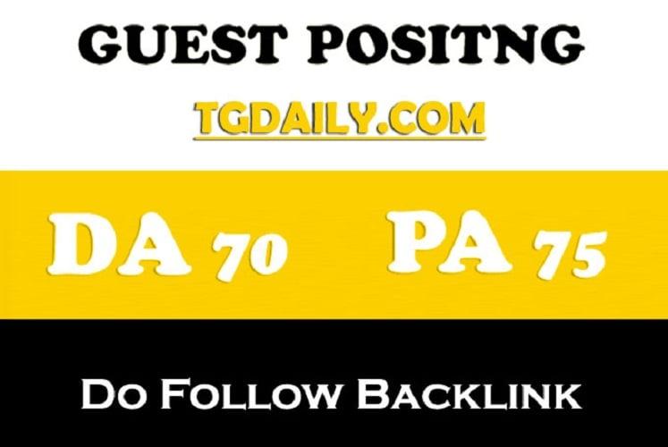 Publish a guest post on TGDaily.com DA 70 PA 75