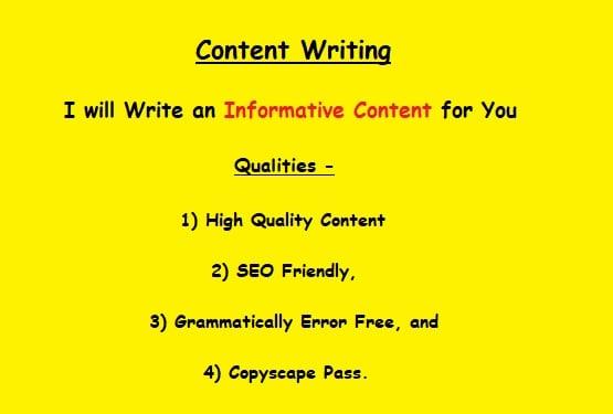 Write An Informative Content