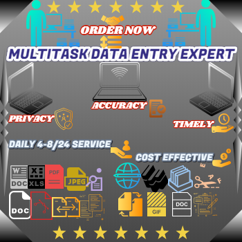 Do Multitask Data Entry Work Daily 8 hours & Per Hour @