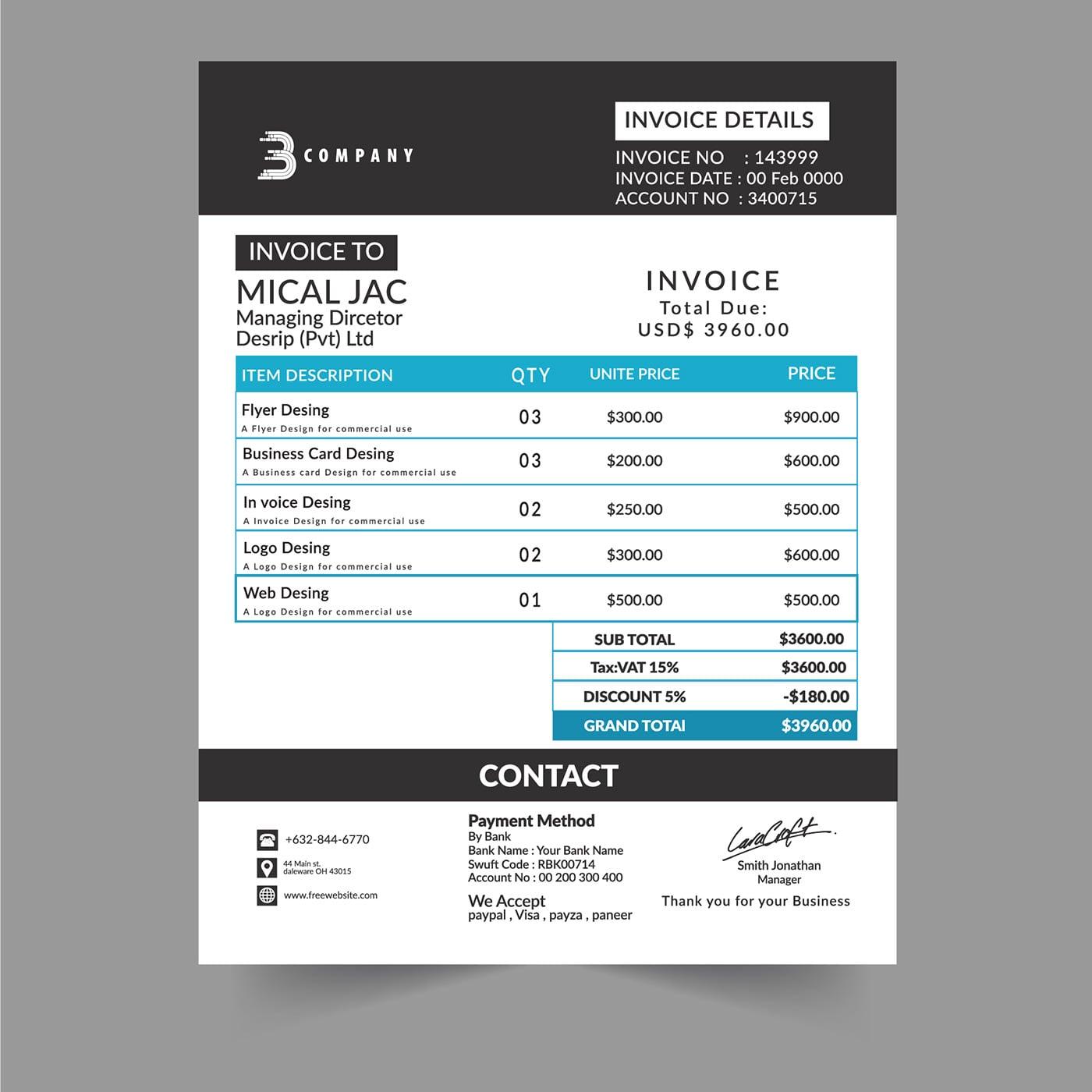 Design Outstanding Invoice