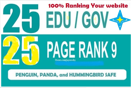 builds 25 edus and 25 pr9 real SEO backlinks 