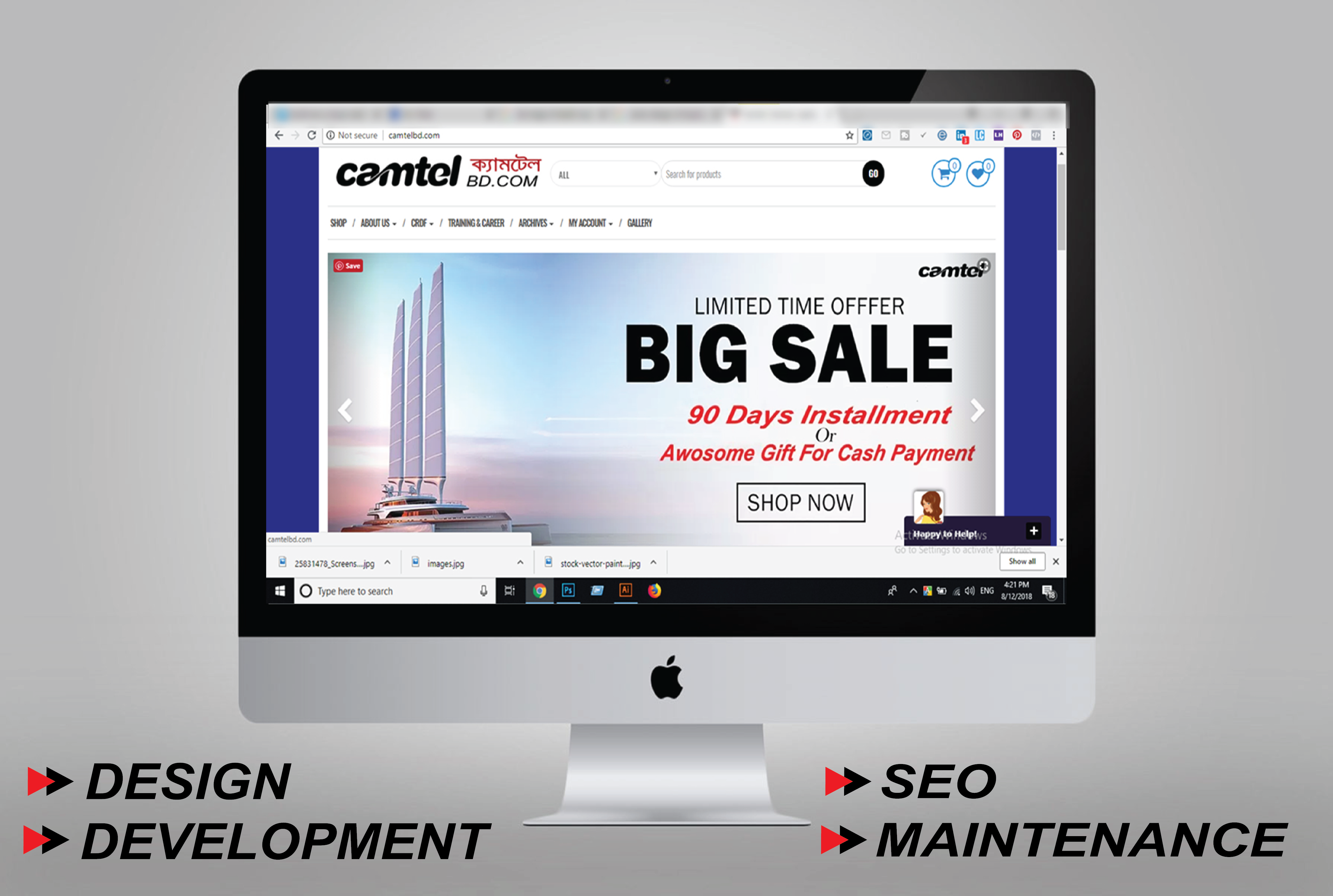 Wordpress and Shopify website design  and develop   with white hat or label SEO 30-90 days 