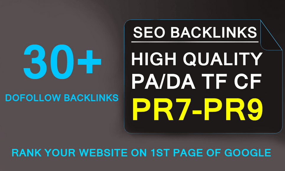 skyrocket your google ranking with 30 pr9 seo backlinks 