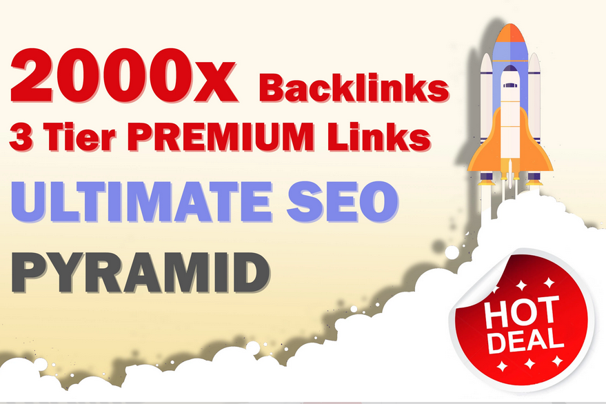 ultimate SEO pyramid 2000 backlinks rocket your ranking 3 tier links 
