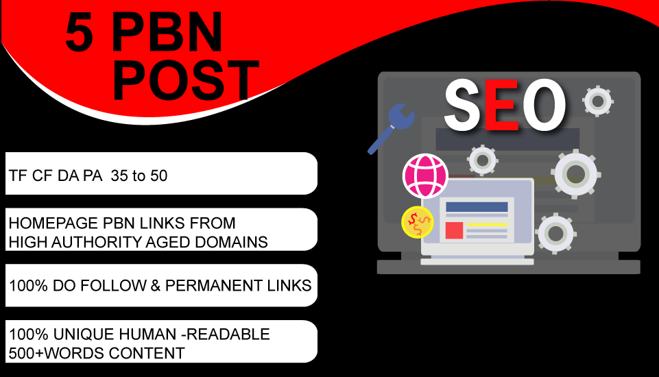 Homepage high DA PA CF TF 35 Plus 5 PBNs Backlinks