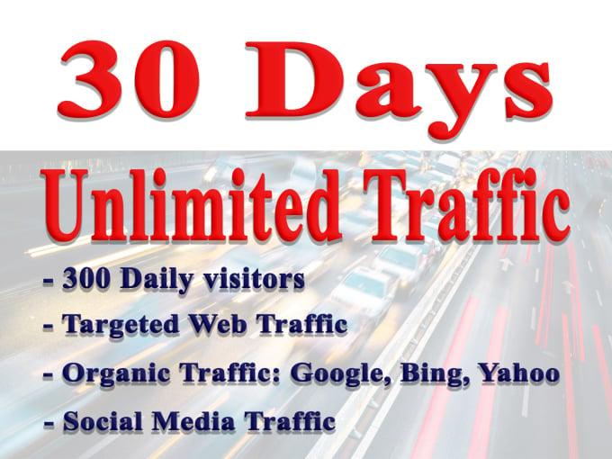 UNLIMITED Organic & Social Web Traffic for 30 days!
