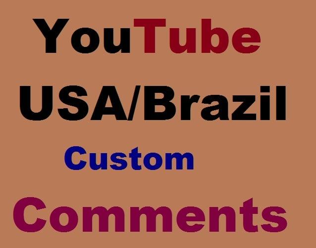 USA & Brazil YouTube Custom Comments Super Fast 