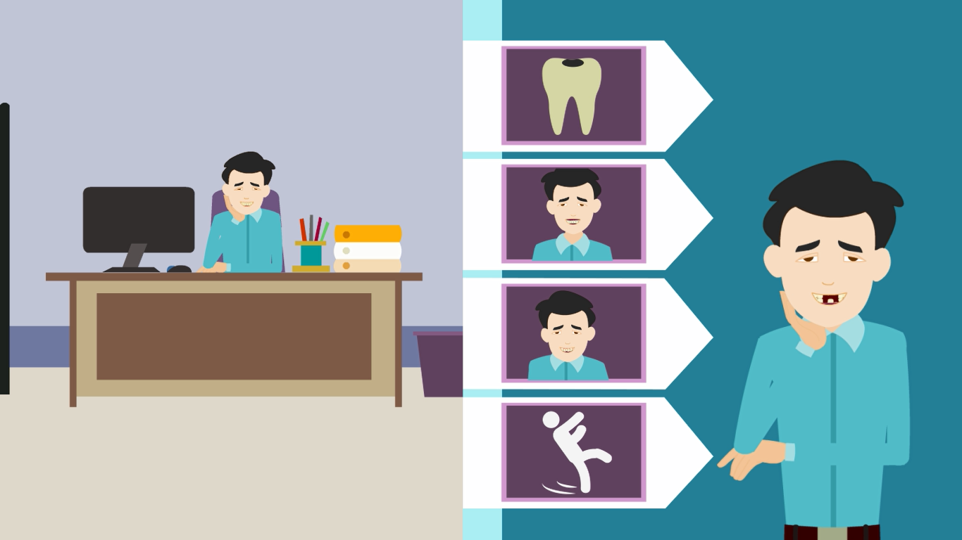 I make dentist 2d animated explainer dental tooth ache video
