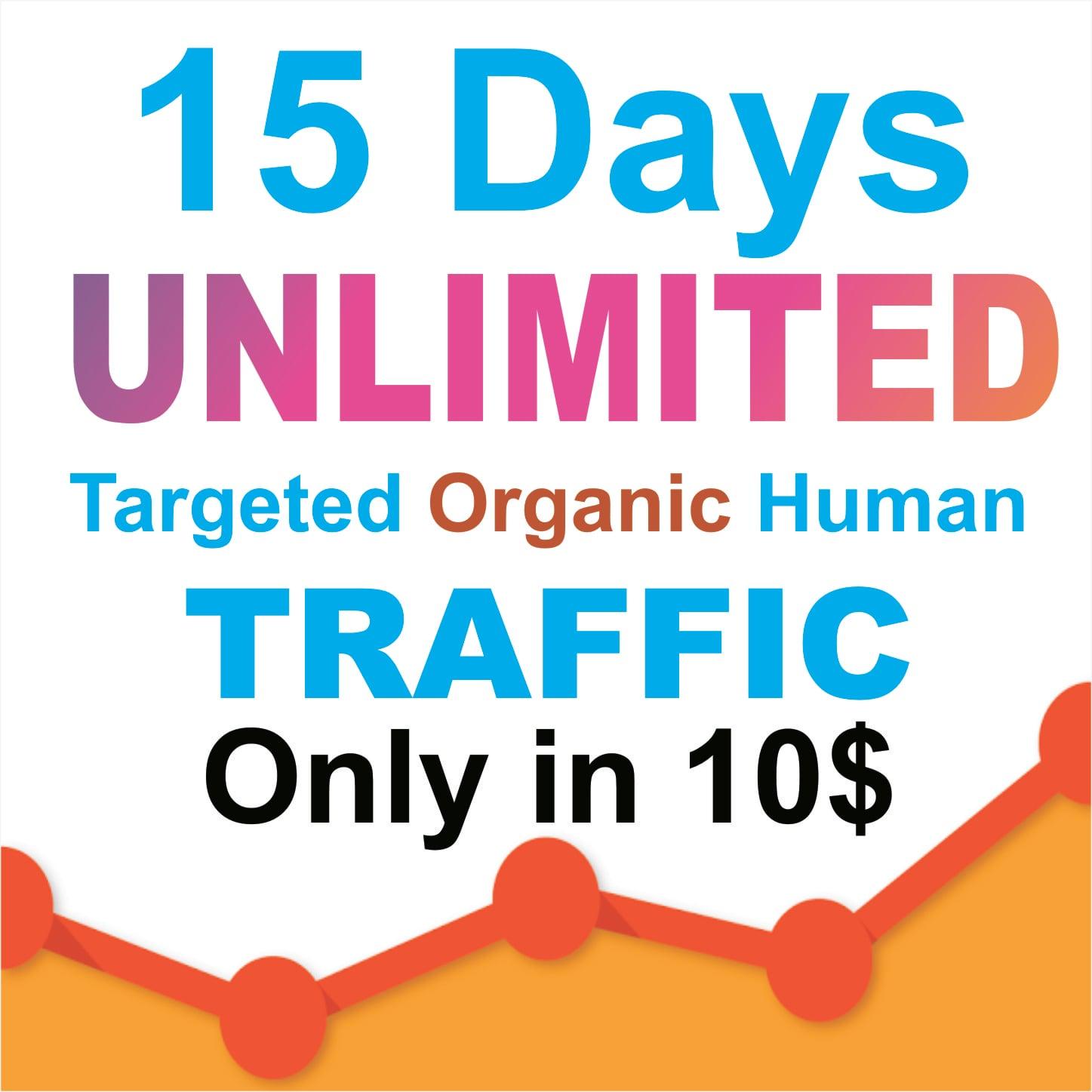 50 days UNLIMITED Keywords Targeted REAL HUMAN TRAFFIC