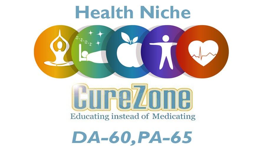 Publish Health Niche Guest Poost on "Curezone.com (Limited Offer) Only for 5 client