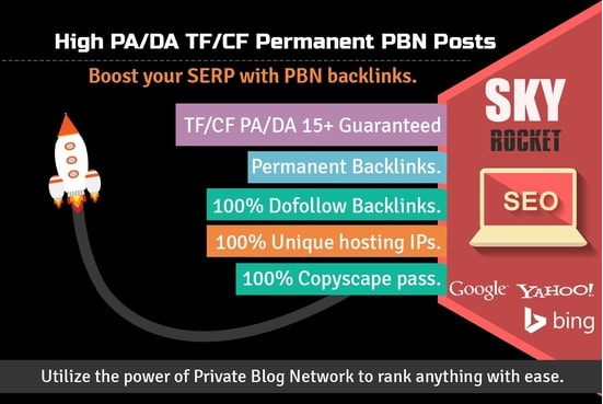 create 10 high pa,da tf,cf homepage pbn backlinks 