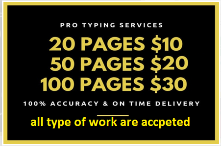 data entry fast typing job, 12 pages within 24 hours your pro typist 