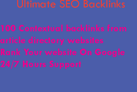 100 Contextual backlinks from article directory websites