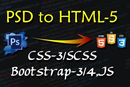 Convert Psd To Html, Sketch To Html, Bootstrap Responsive