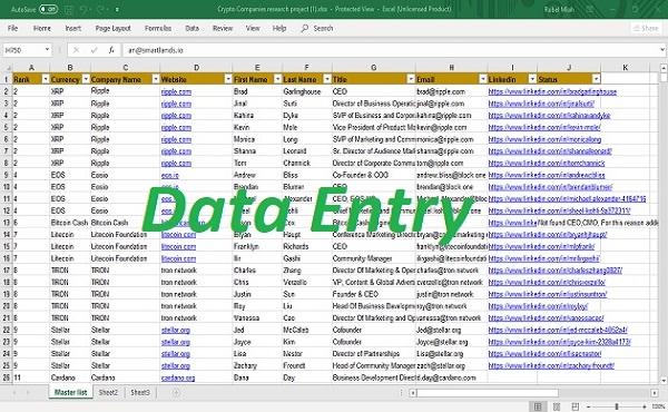 Need a VA For Data Entry, Data Mining, Copy Paste, Web Research