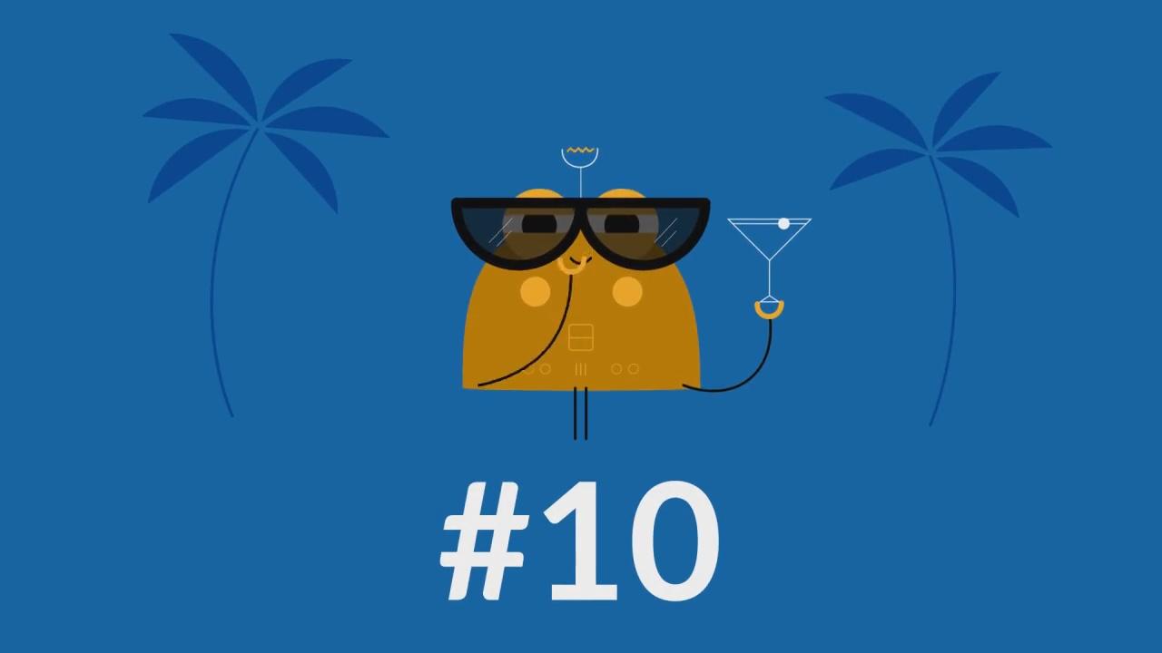 create this Top 10 Vacations number countdown