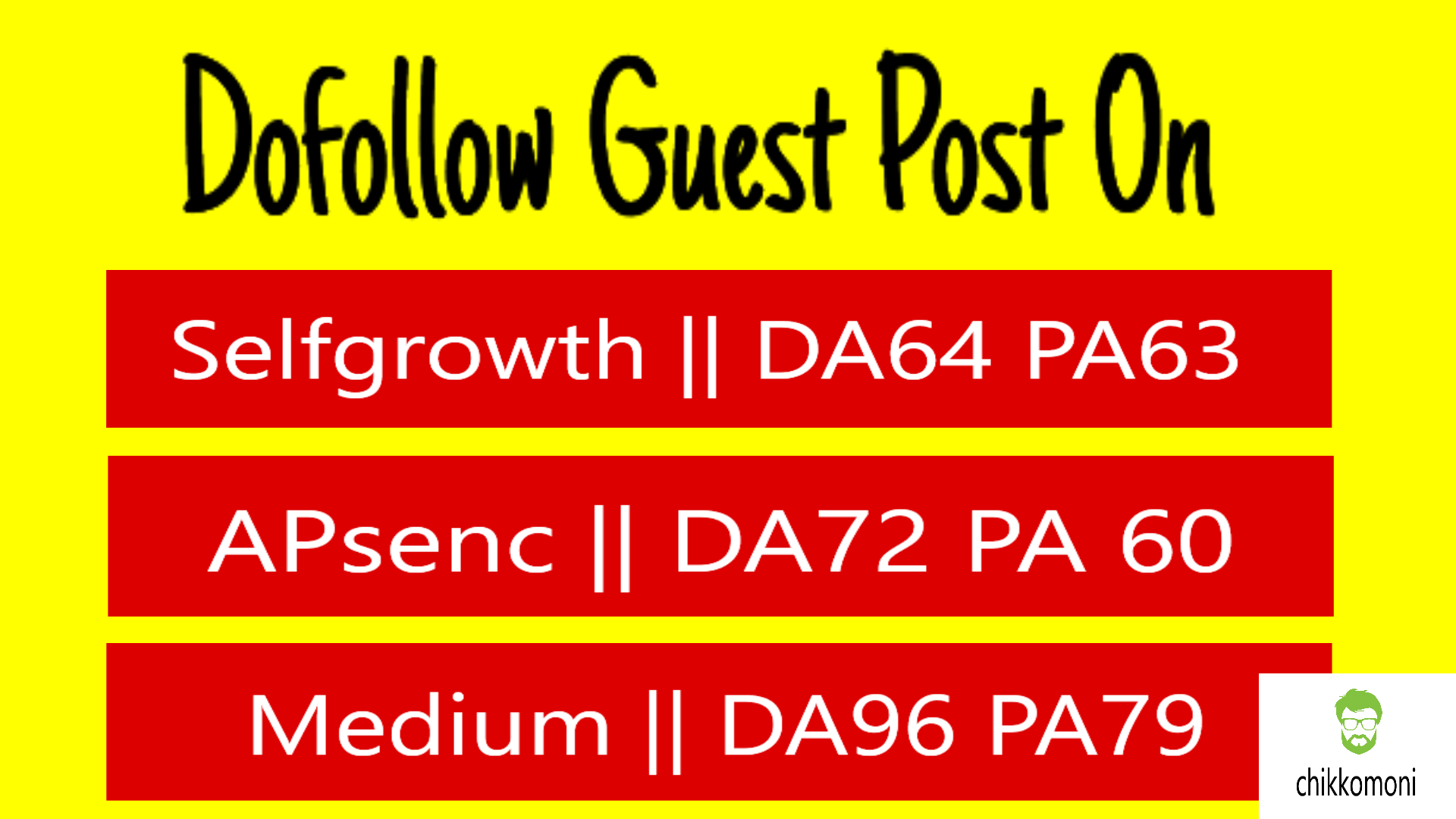 Write & publish 3 guest blog DA [96, 72, 64] sites with dof. Link