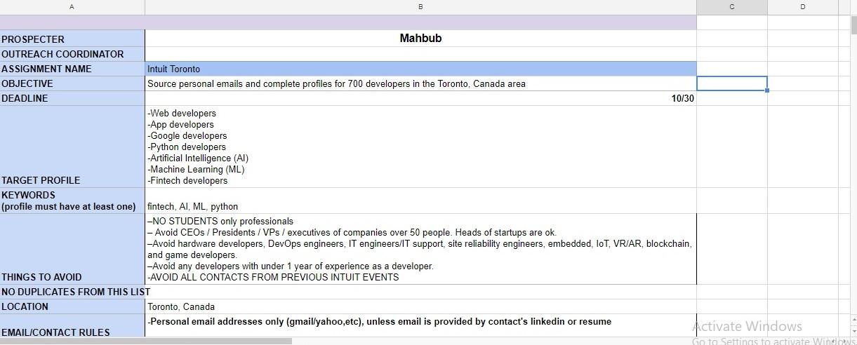 Data Sourcing, Data Scraping, Data Mining, Web Research, Lead Generation