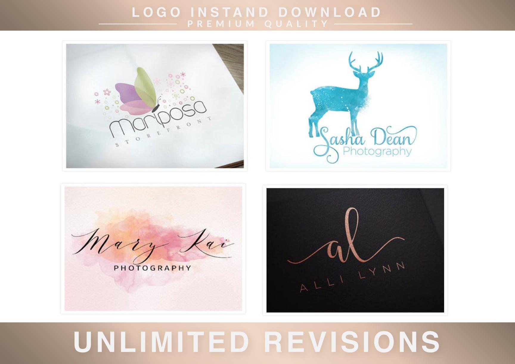 Hand Drawn Feminine Signature Watercolor Logo In 24 Hours