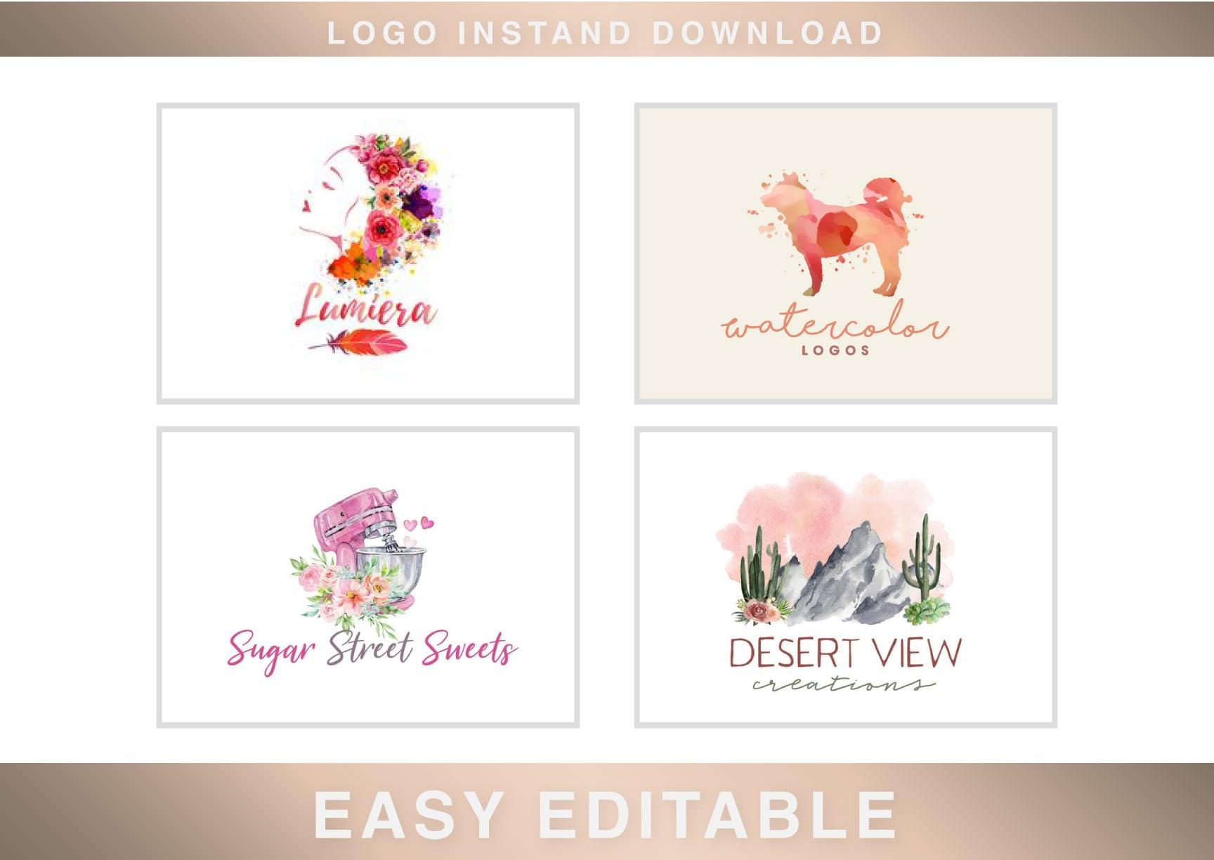 Hand Drawn Feminine Signature Watercolor Logo In 24 Hours