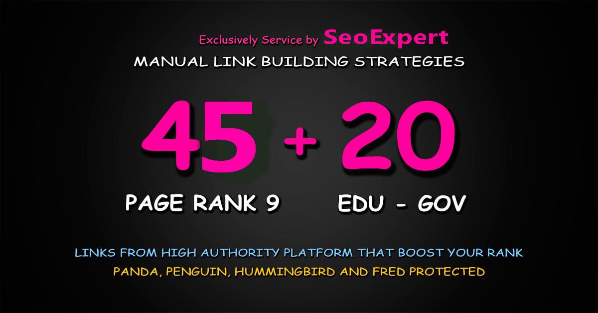 Fire your seo google Ranking with 45 Pr9+ 20 Edu/Gov Safe seo Authority Backlinks