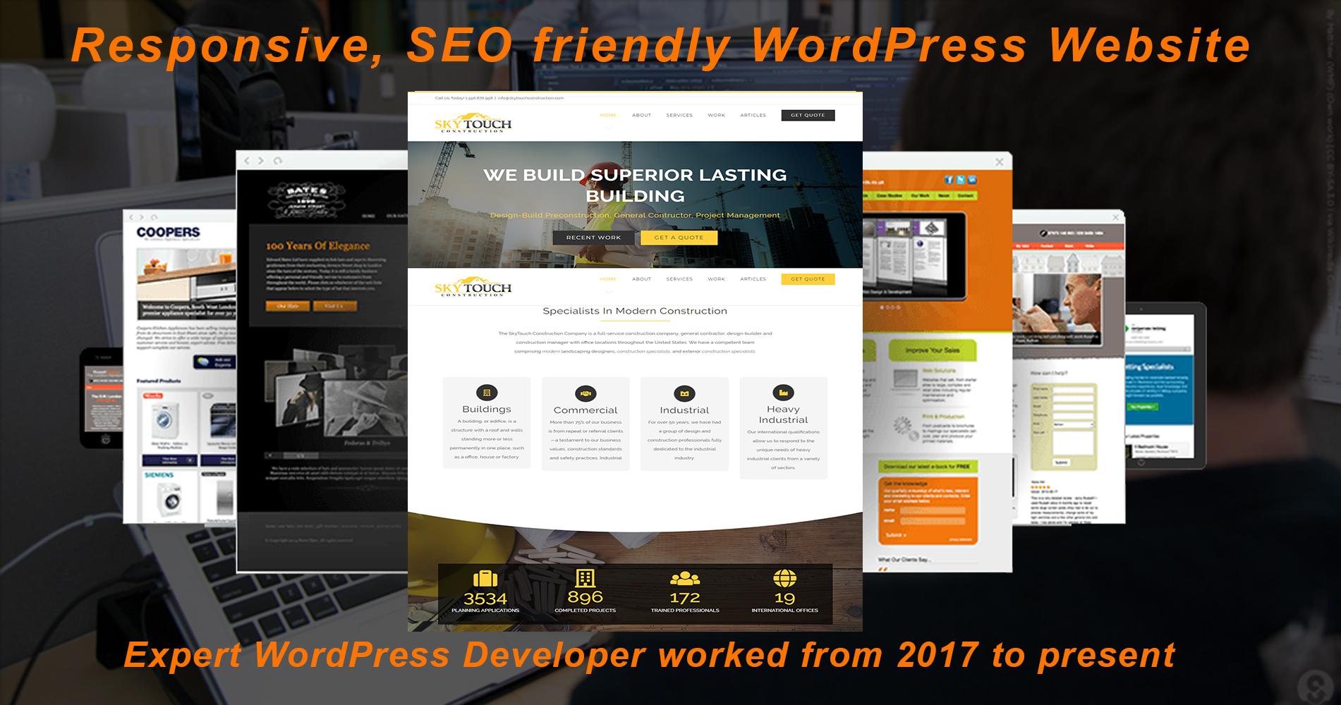 Create a Responsive WordPress Design Website With SEO implement