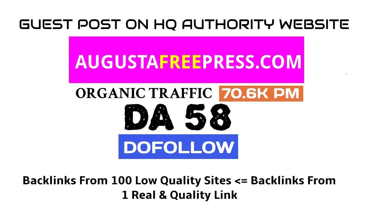  Publish a guest post on Augustafreepress.com DA61, DR71