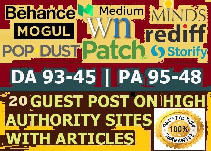 Publish 10 X High Authority Guest Post DA 93-45 Not PBN