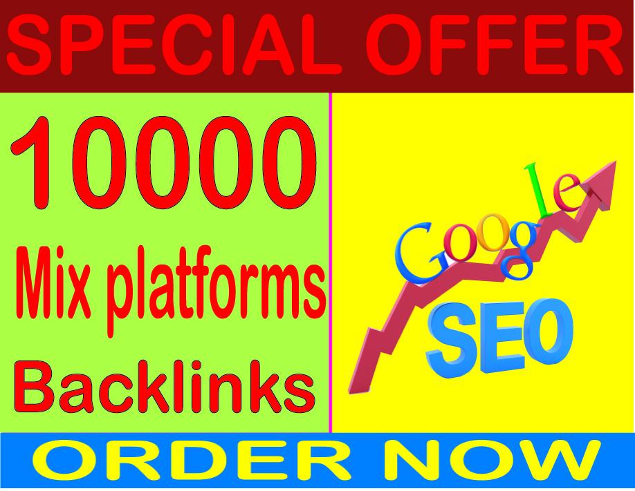 you get 10000 HQ PR Panda safe Mix platforms backlinks