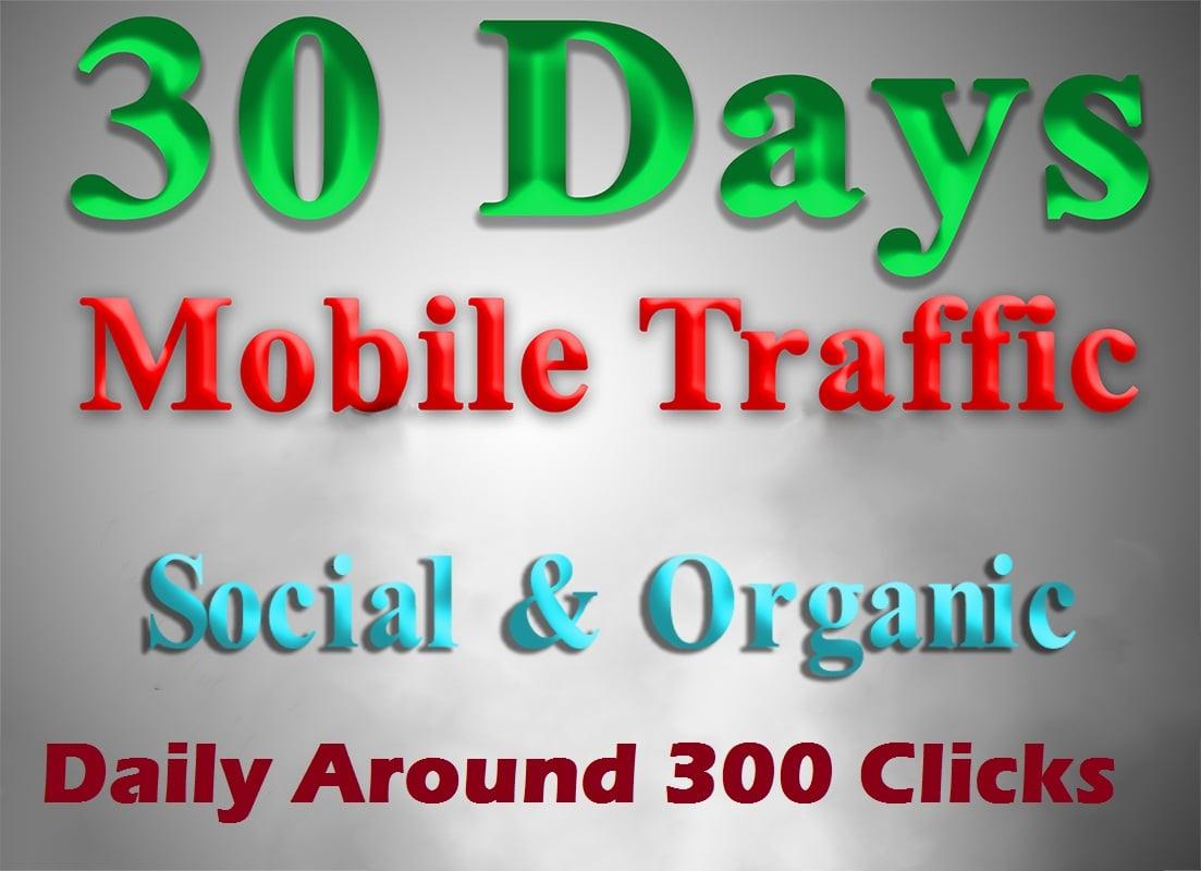 Get MOBILE Web Traffic for 30 days Daily 300+ Clicks