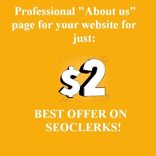 Write for you professional "About Us" section for your website