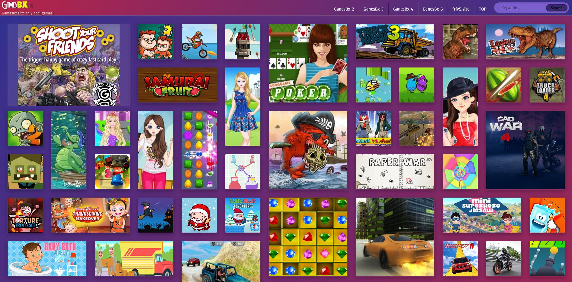 The source code of the mini game website on the browser is composed of flash games and html5 games