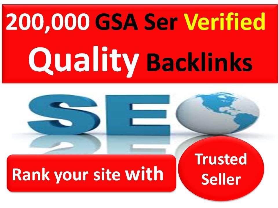 Rank with 200,000 Gsa Ser Verified Quality Backlinks with fast delivery