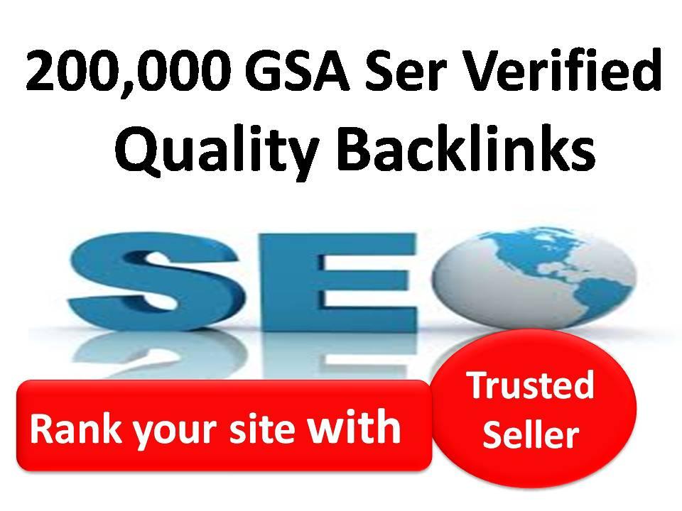 Rank with 200,000 Gsa Ser Verified Quality Backlinks with fast delivery