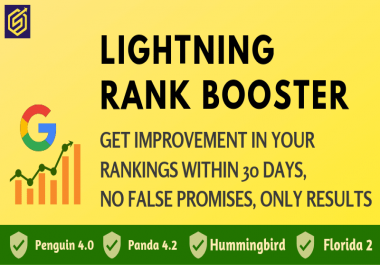 LIGHTNING RANK BOOSTER - Get Rank on Top of Google with our best tested Method