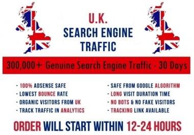 Send actual 5k-300k UK based keyword targeted Search Engine traffic