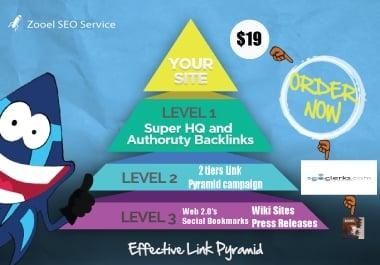 Top Rank on Google 1st page with exclusive Link Pyramid Backlinks from Unique Domains