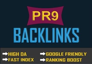 10+ PR-9 Domain Authority 70+ Backlinks to Rank 1 On Google