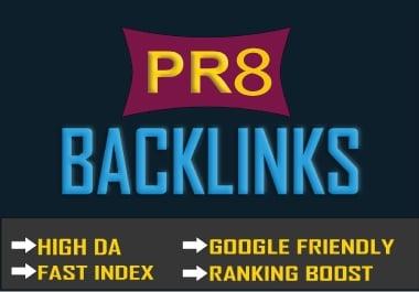 10+ PR-8 High Domain Authority 50+ Do-Follow Backlinks Best for Google Ranking