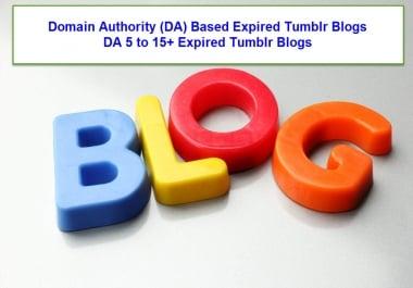Domain Authority DA Based Expired Tumblr Blogs