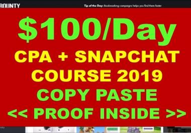 Make 100 USD Day With Cpa On Snapchat 2019