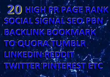20 HIGH DA TA PR PAGE RANK SOCIAL SIGNAL SEO PBN GUEST POST BACKLINK BOOKMARK QUORA TWITTER LINKEDIN