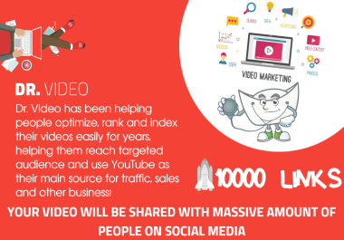 Youtube SEO - 10,000 MIXED TYPE OF LINKS FOR YOUR VIDEO - Embeds,  Social Signals,  Backlinks