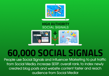 GET 60,000 SOCIAL SIGNALS ON HIGH AUTHORITY PAGES TO BOOST YOUR RANK,  TRAFFIC AND SEO SCORE