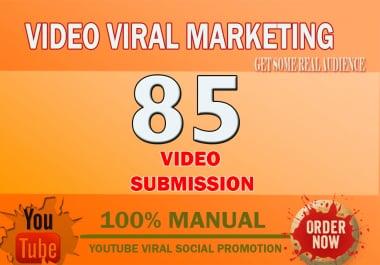 Manual Video submission On 85 Video sharing sites With High DA PA