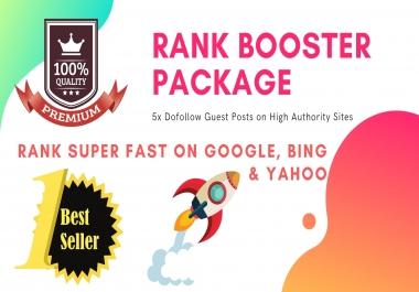 Write and Publish 5x Dofollow Guest Posts on High Authority Sites