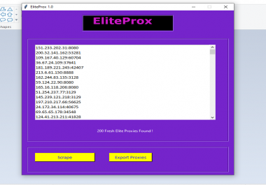 Elite Proxy Scraper - The Highest Anonymous Proxies - Over 1000 Proxies in a Minute